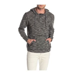 026- Union Denim Henley Textured Hoodie Charcoal XXL
